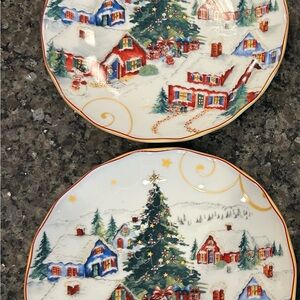 William Sonoma Twas the Night Before Christmas (2) Salad plates